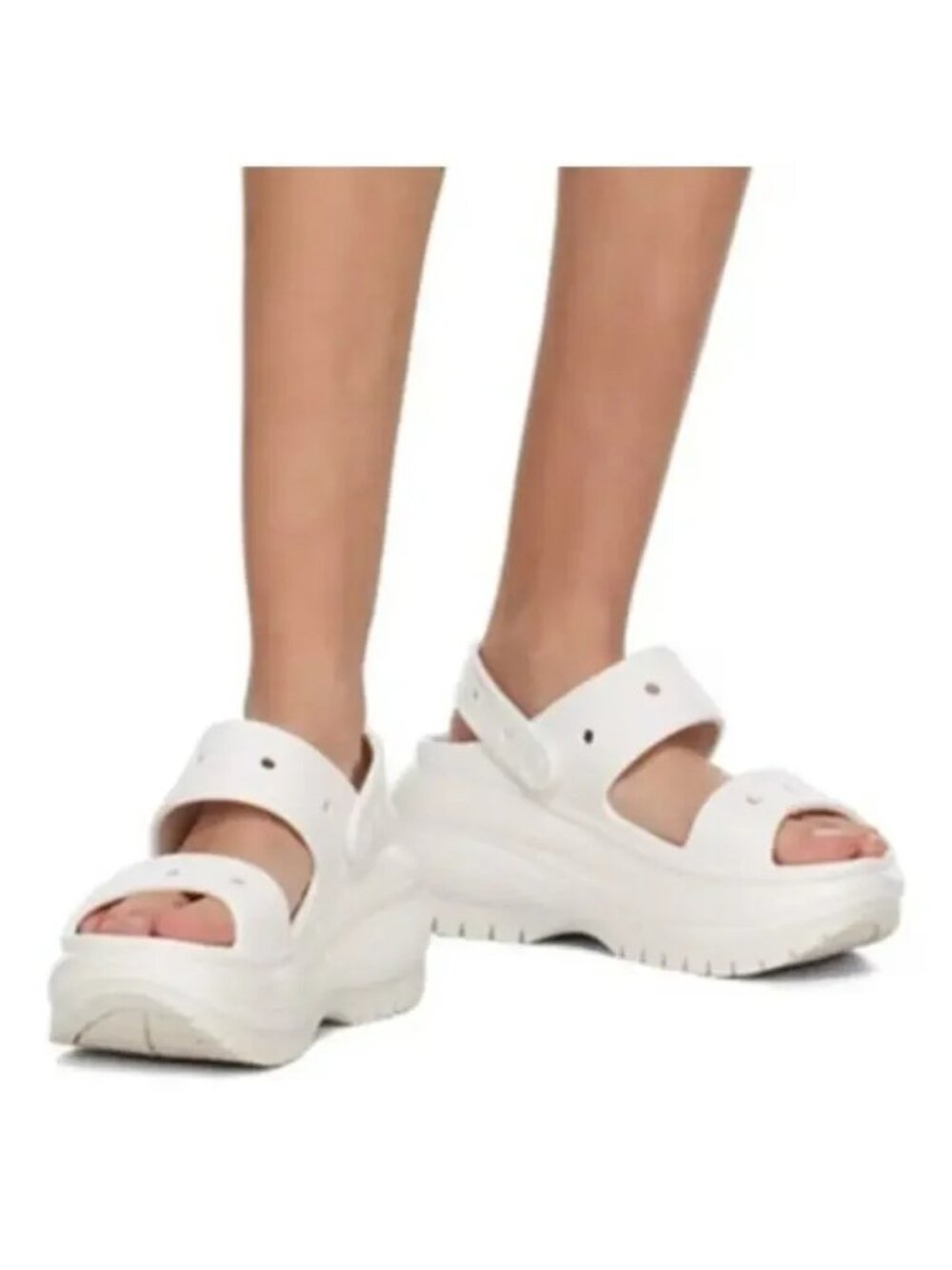 Crocs Mega Crush Platform Slip On Sandals White 10